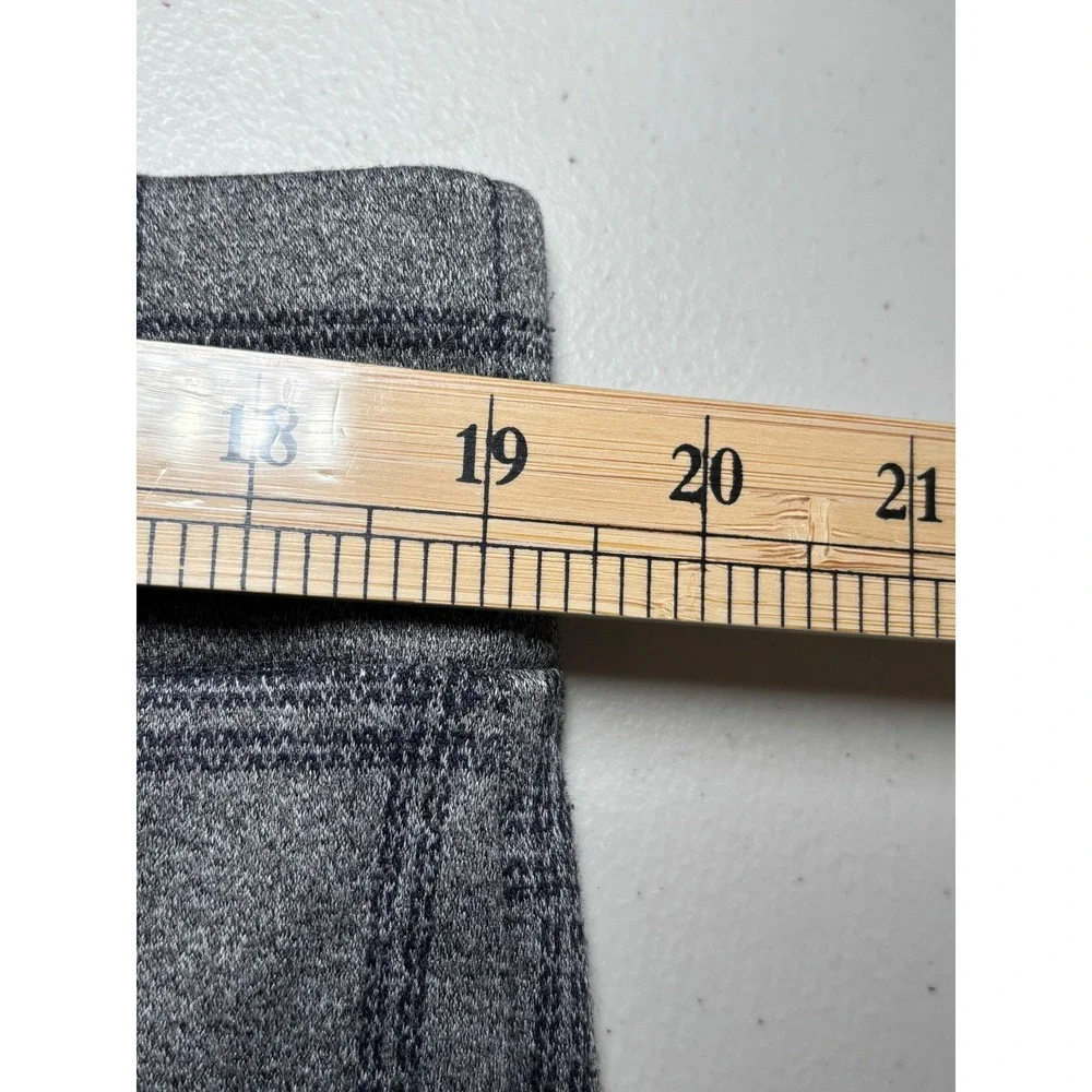 LOFT Gray Plaid Pull On Pants XL Stretch Slim Skinny Office‎ Workwear Y2K